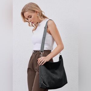 Prite Woman’s Corduroy Tote Bag With Zipper, Stylish Shoulder Bag With  Straps